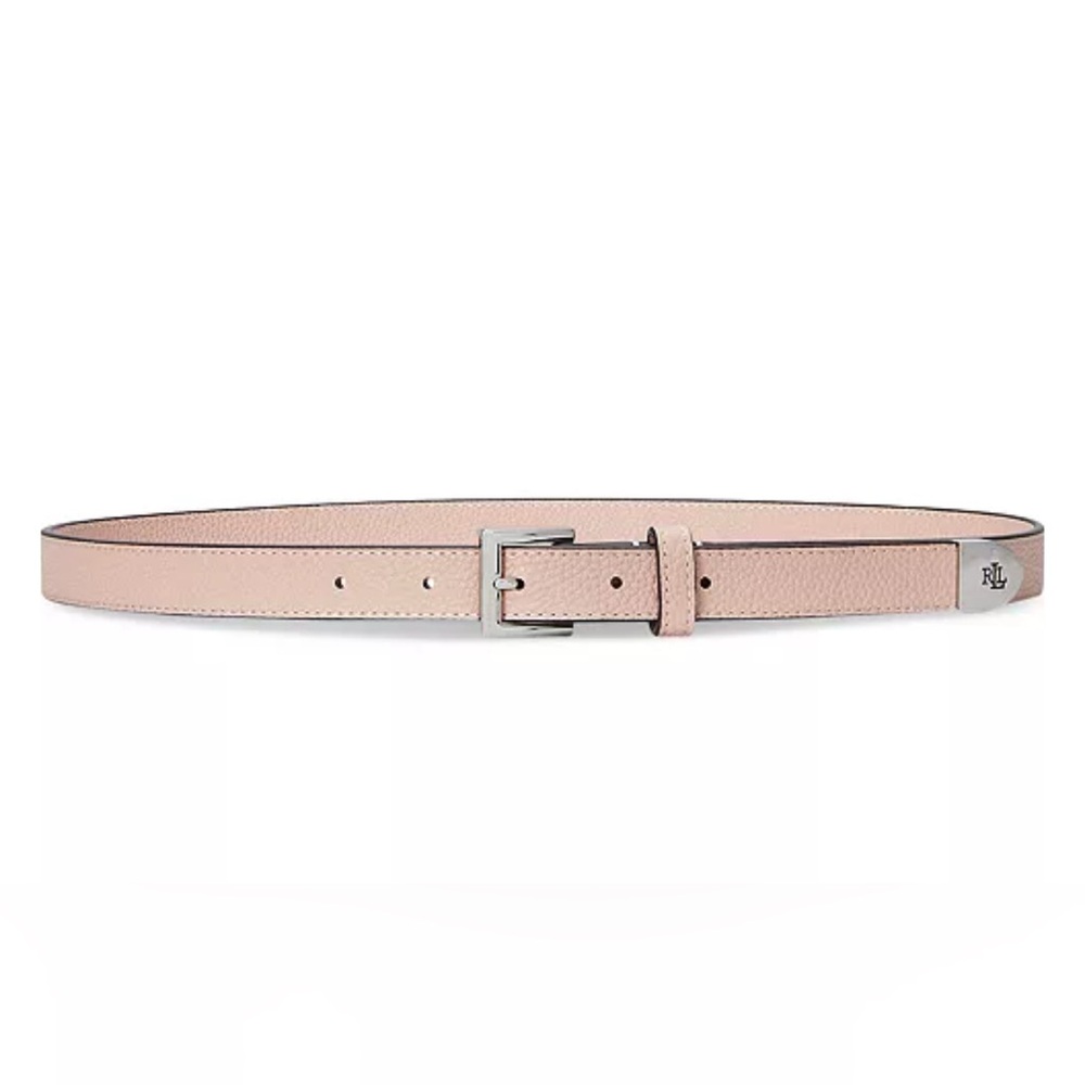 Lauren Ralph Lauren Women's Pebbled Leather Skinny Belt